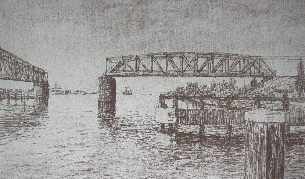 hembrug spoorbrug over het Noordzeekanaal - Frans Rooom
