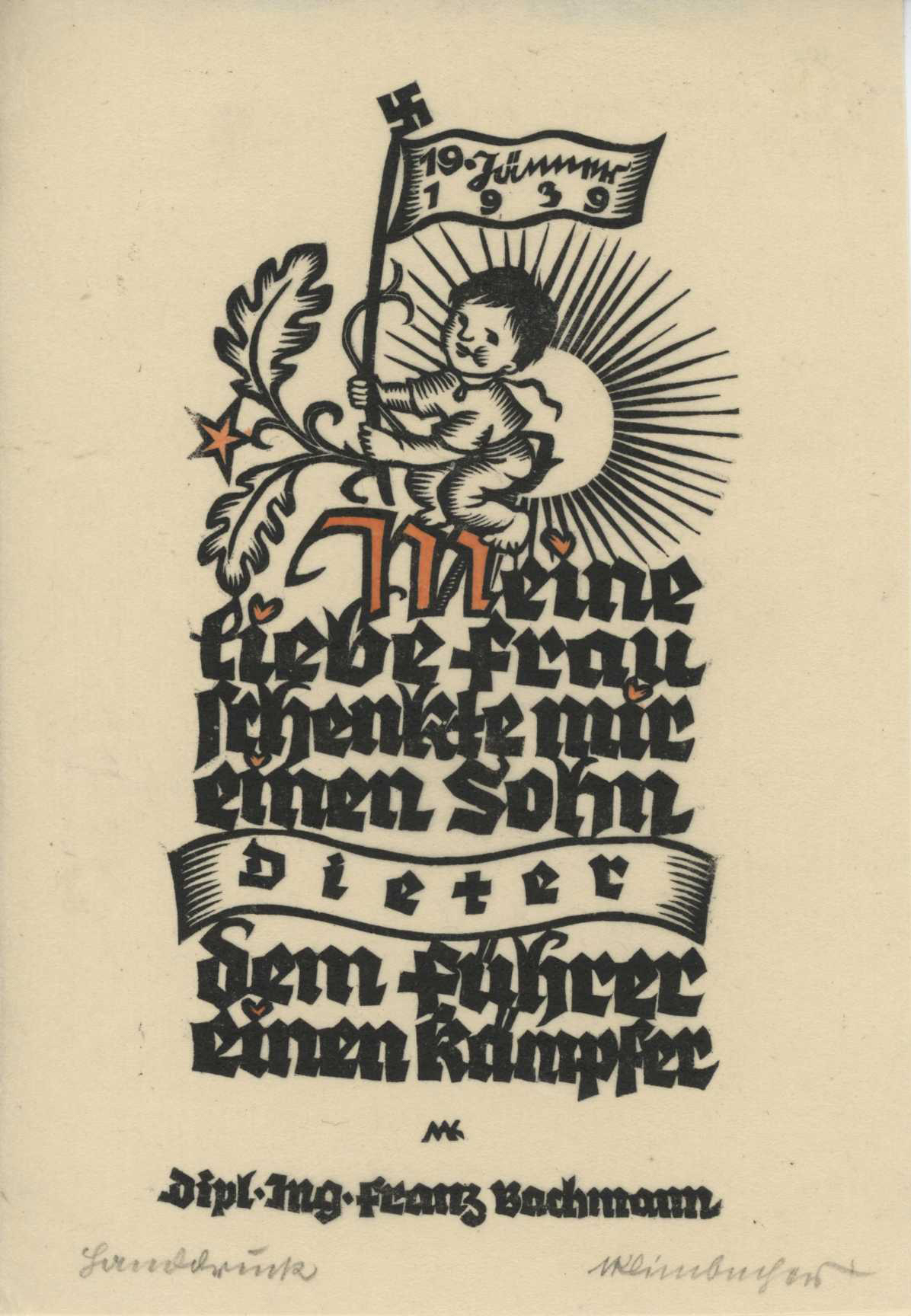 Featured image for “Geboortekaart 1939 Dieter - Franz Baumann”