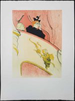 Balcon avec un masque grotesque doré Henri de Toulouse-Lautrec