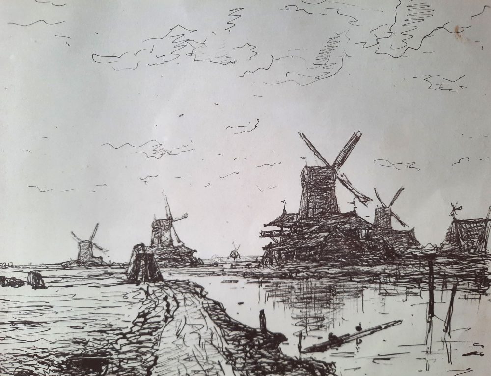Gezicht bij Zaandam - molen de Ooievaar - Afbeelding 3