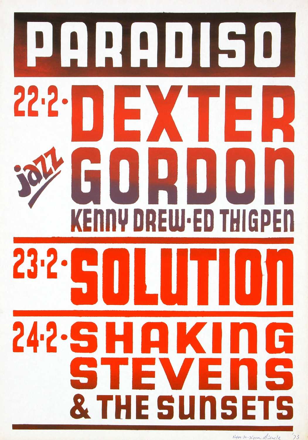 Featured image for “Jazz - Dexter Gordon - Solution - Shaking Stevens - 1974”