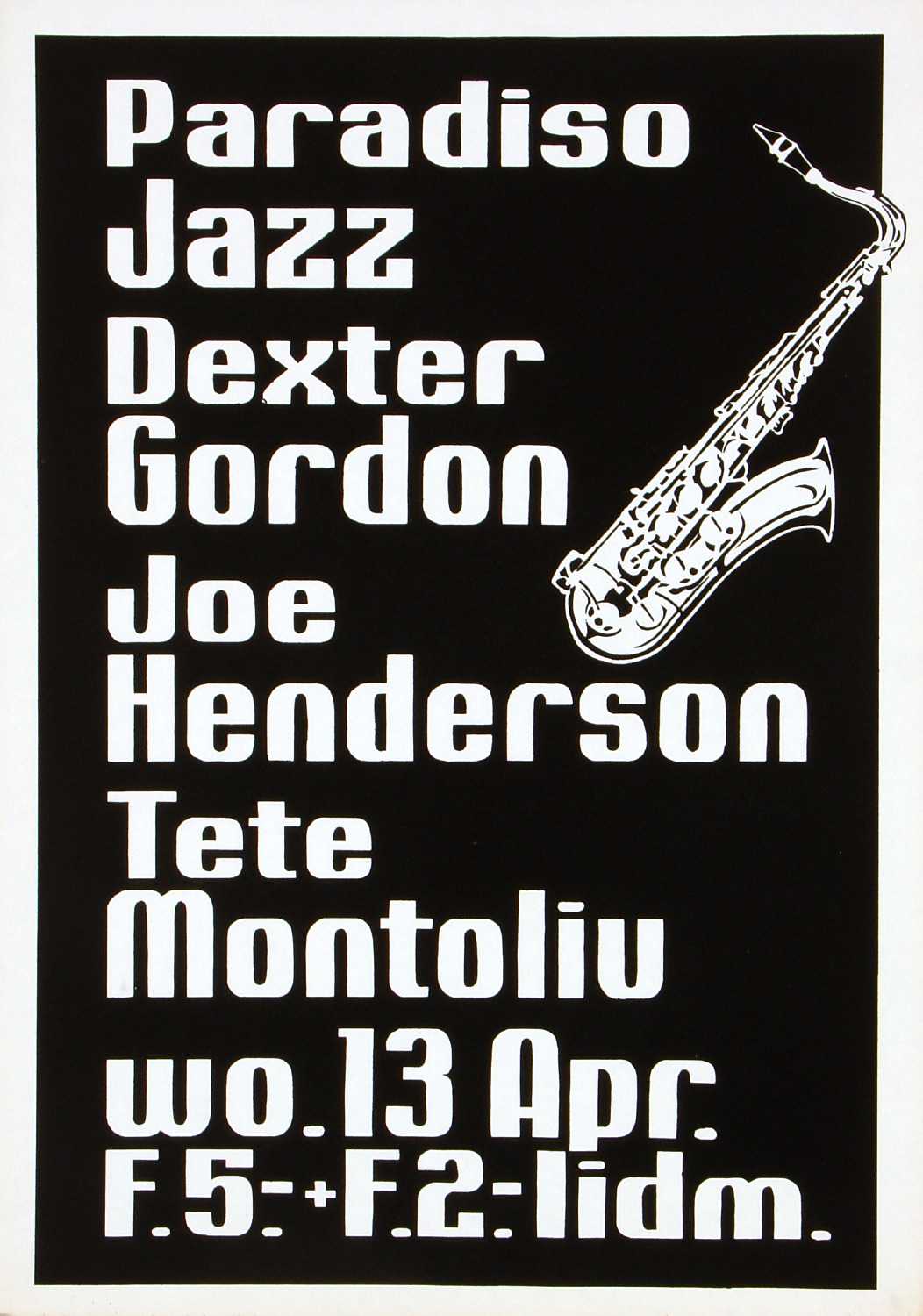 Featured image for “Jazz - Dexter Gordon - Joe Henderson - 13 april 1977”