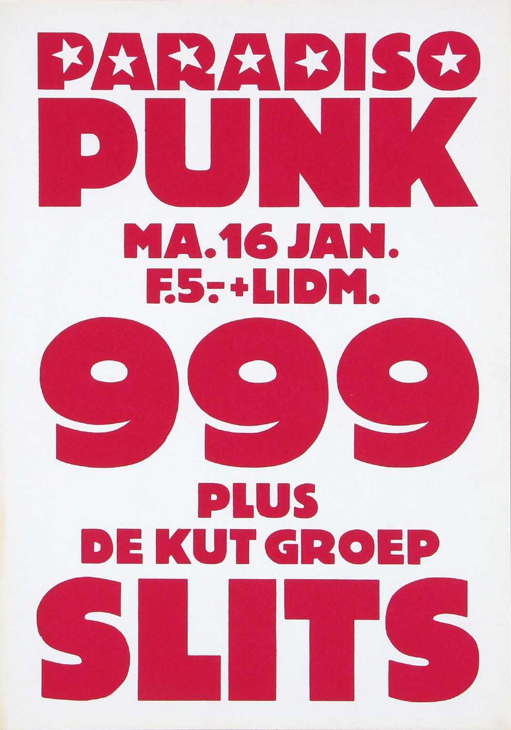 Featured image for “Punk - 999 - Slits - 16 januari 1978”