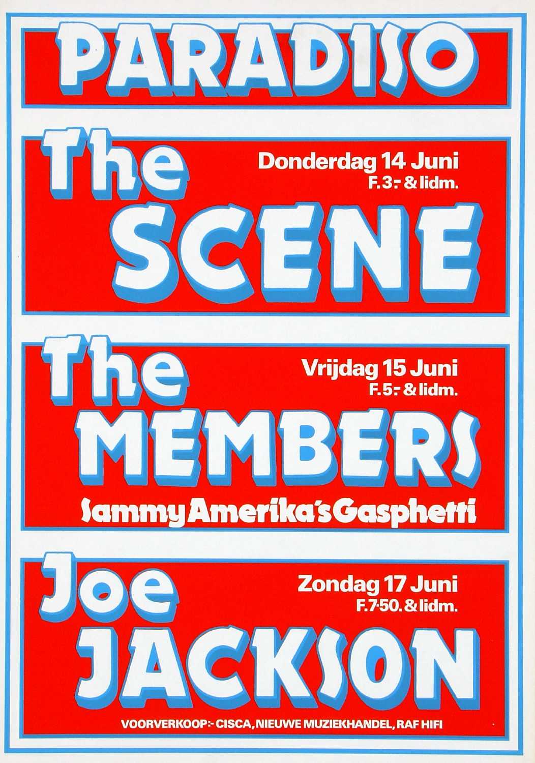 Featured image for “The Scene - The Members - Joe Jackson - juni 1979”