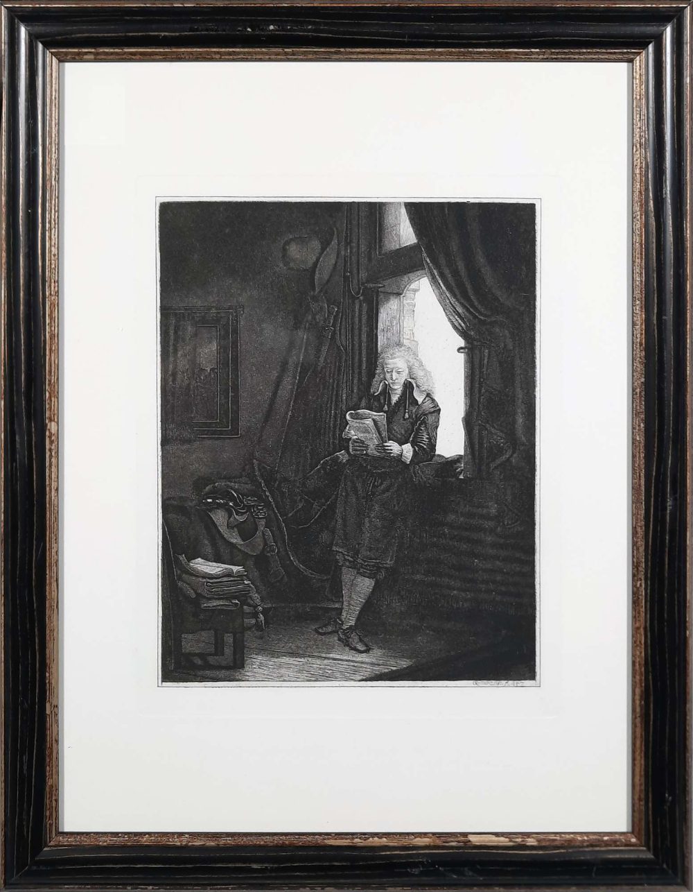 Portret Jan Six door Rembrandt van Rijn te koop Zaansgroen