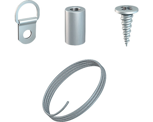 Lijstaccessoire D-ring hanger set + staalkabel - Afbeelding 3