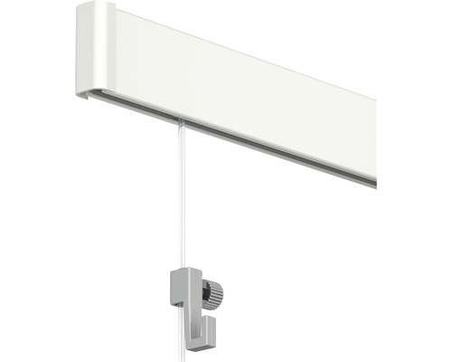 Featured image for “Click Rail ALL-IN-ONE 3X2m WIT - RAL 9016 + 4x perlon + 4x haak 4kg - overschilderbaar”