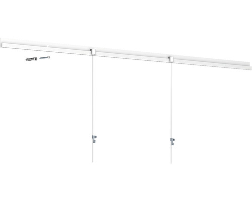 Basic Rail ALL-IN-ONE 1X2m WIT - RAL 9010 + 2x perlon + 2x haak 4kg - Afbeelding 2