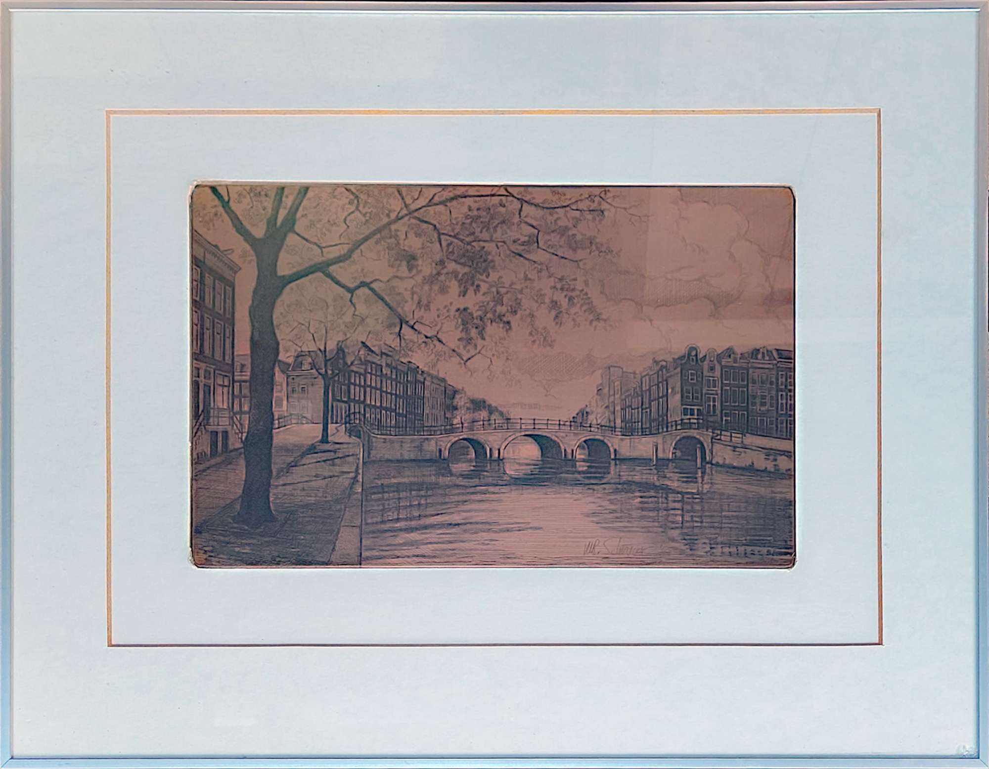 Featured image for “Gracht Amsterdam - etsplaat”